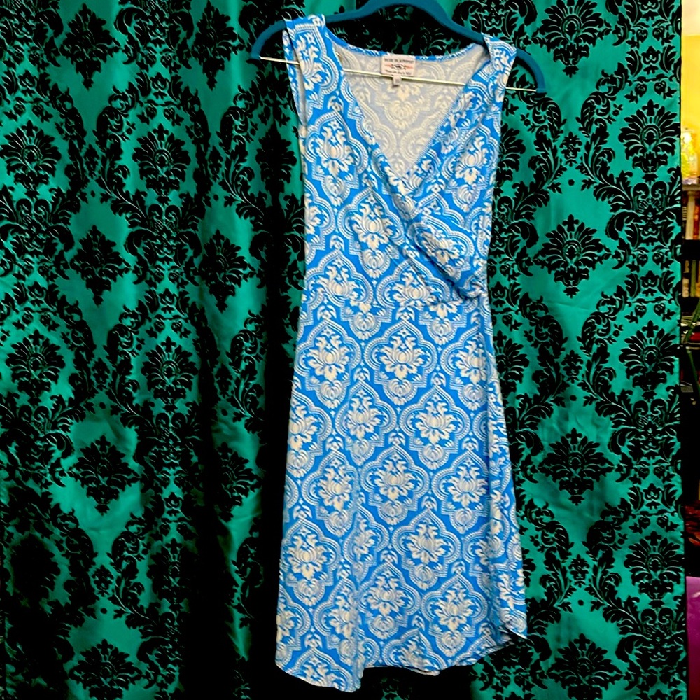 Blue Platypus Sleeveless Jersey Midi dress.